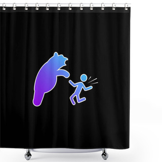 Personality  Bear Attacking Blue Gradient Vector Icon Shower Curtains