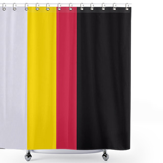 Personality  Geometric Background With Black, Red, Yellow And Lavender Stripes, Banner Shower Curtains