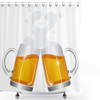 Personality  Beer Mugs Cheers Shower Curtains