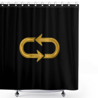 Personality  Arrow Loop Gold Plated Metalic Icon Or Logo Vector Shower Curtains