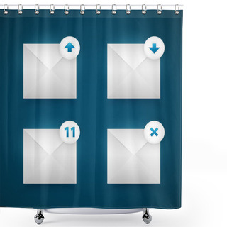 Personality  Vector Email Icons Set Shower Curtains