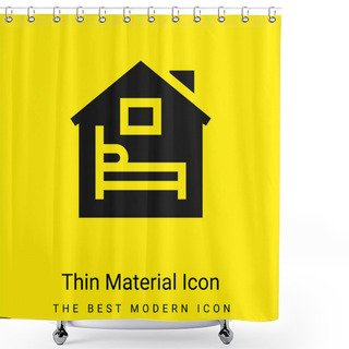 Personality  Accommodation Minimal Bright Yellow Material Icon Shower Curtains