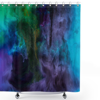 Personality  Texture With Blue, Purple And Green Paint Swirls, Looks Like Space Shower Curtains