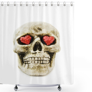 Personality  Halloween Love With Scary Skull Shower Curtains