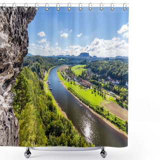 Personality  View From Viewpoint Of Bastei Shower Curtains