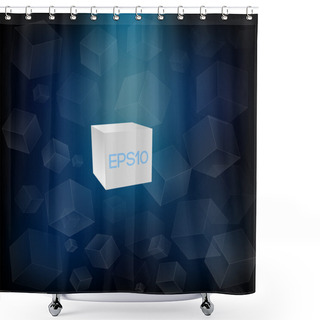 Personality  Vector Abstract Background With Cubes. Shower Curtains