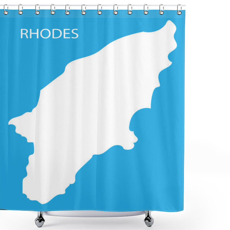 Personality  White Map Of Rhodes Shower Curtains