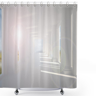 Personality  Sunlight Lighting Up Hallway Shower Curtains