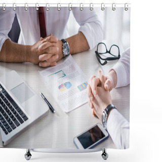 Personality  Businessmen Discussing Charts  Shower Curtains