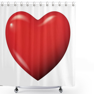 Personality  Perfect Red Heart Vector Isolated Shower Curtains