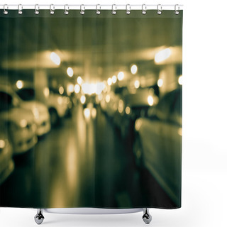 Personality  Blur Parking With Cars Shower Curtains