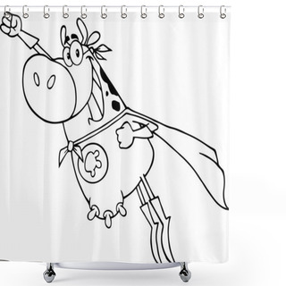 Personality  Outlined Super Hero Cow Shower Curtains