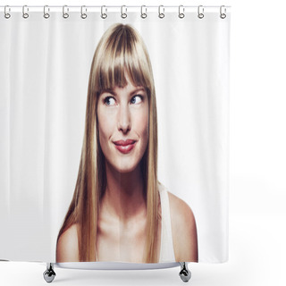 Personality  Glamorous Young Woman Shower Curtains