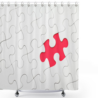 Personality  Missing Puzzle Piece In Red Color Shower Curtains