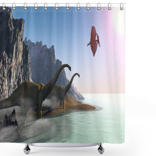 Personality  Prehistoric World Shower Curtains