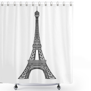 Personality  Eiffel Tower Illustration Shower Curtains