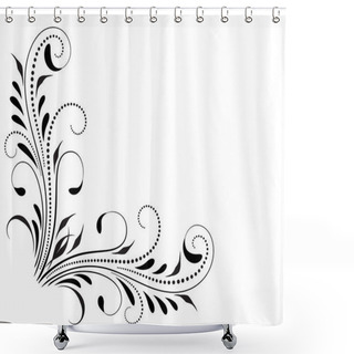 Personality  Decorative Floral Corner Ornament For Angular Stencil Isolated On White Background Shower Curtains