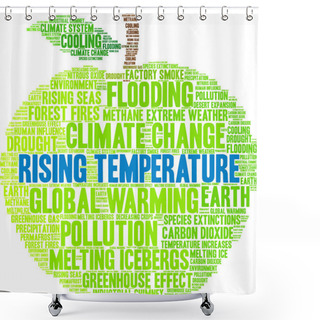 Personality  Rising Temperature Word Cloud On A White Background.  Shower Curtains