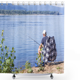 Personality  The Fisherman On The River Volga Shower Curtains