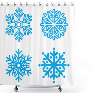 Personality  Symbol Snowflakes. Vector Shower Curtains