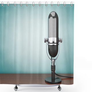 Personality  Old Style Hoto. Retro Microphone Shower Curtains