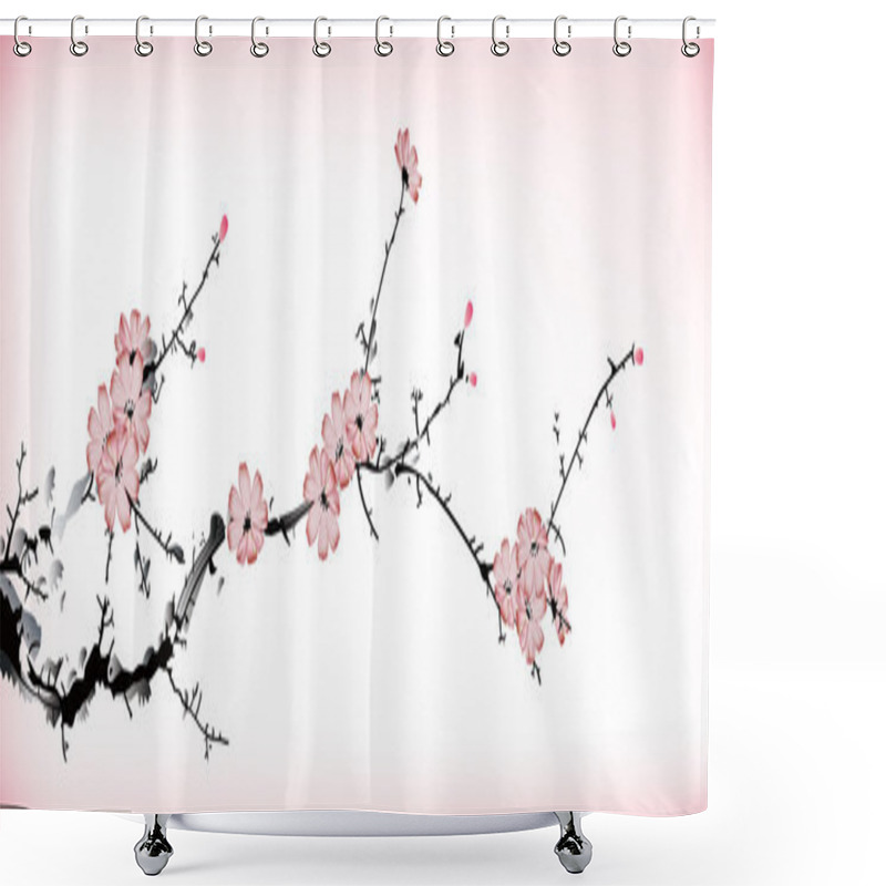 Personality  Blossom painting shower curtains