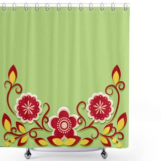 Personality  Greeting Card With Flowers. Vector. Shower Curtains