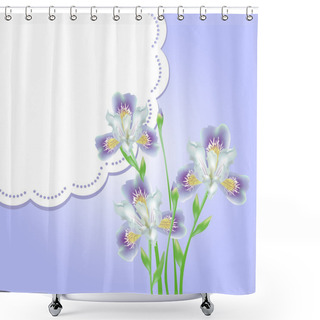 Personality  Spring Flowers With Lace Frame Shower Curtains