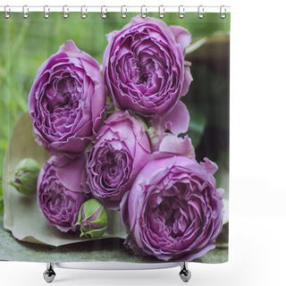 Personality  Bouquet Of Pale Purple Roses   Shower Curtains
