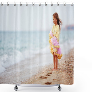 Personality  Child At The Beach Shower Curtains
