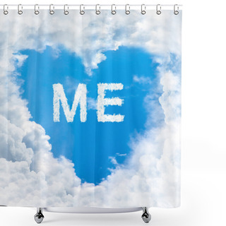 Personality  Me Word On Blue Sky Shower Curtains