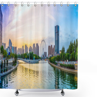 Personality  Urban Architectural Landscape In Tianjin, China Shower Curtains