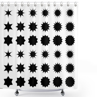 Personality  Curved Star Silhouette Collection Shower Curtains