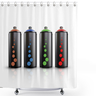 Personality  Spray Tins. Vector Illustration.  Shower Curtains