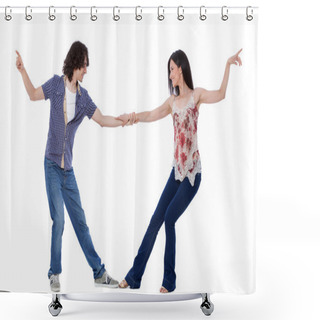 Personality  West Coast Swing Dance Shower Curtains