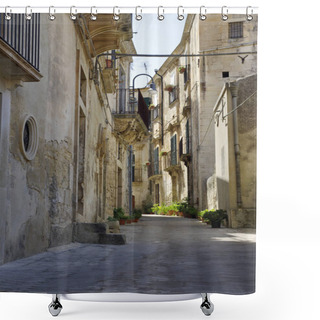 Personality  Old Italy, Narrow Street In Old City Of Modica, Sicily - Italy. Shower Curtains