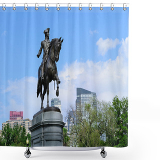 Personality  George Washington Statue In Boston Common Park Shower Curtains