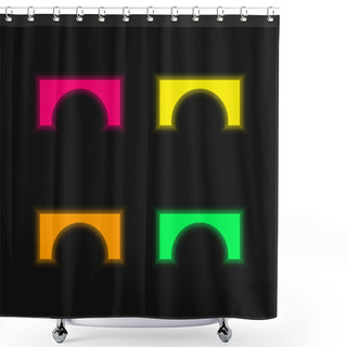 Personality  Arch Four Color Glowing Neon Vector Icon Shower Curtains