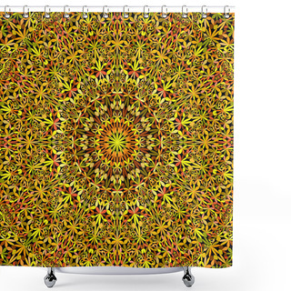 Personality  Orange Abstract Floral Kaleidoscope Mandala Pattern Background - Geometrical Vector Graphic Shower Curtains