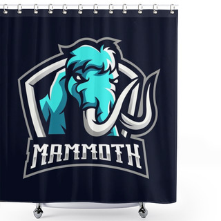 Personality  Mammoth Mascot Logo Design Vector With Modern Illustration Concept Style For Badge, Emblem And T-shirt Printing. Mammoth Head In Shield For The Esport Team Shower Curtains