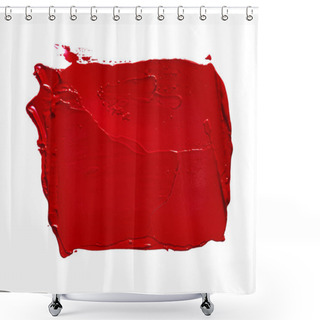 Personality  Red Lipstick Or Acrylic Paint Isolated On White Shower Curtains