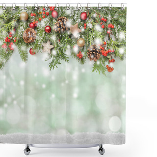 Personality  Winter Or Christmas Background Shower Curtains