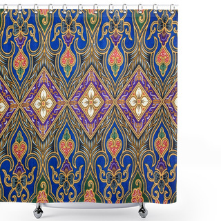 Personality  Beautiful Indonesia Floral Batik Patterns & Motifs Shower Curtains