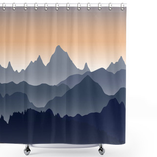 Personality  Beautiful Sunset In The Mountains. Shower Curtains