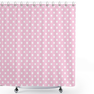 Personality  Polka Dots On Baby Pink Background Retro Seamless Vector Pattern Shower Curtains