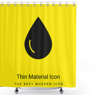 Personality  Blood Drop Minimal Bright Yellow Material Icon Shower Curtains