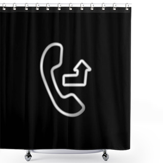 Personality  Auricular With An Outgoing Arrow Sign Silver Plated Metallic Icon Shower Curtains