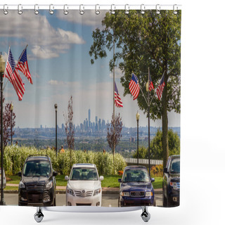 Personality  Parking In Front Of New York City Shower Curtains