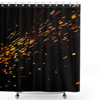Personality  Glowing Flow Of Sparks In The Dark Shower Curtains