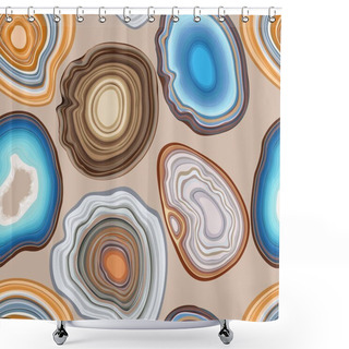 Personality  Vector Seamless Pattern With Geode And Agate Cuts Shower Curtains